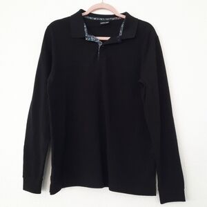 Jared Lang Black Long Sleeve Polo L